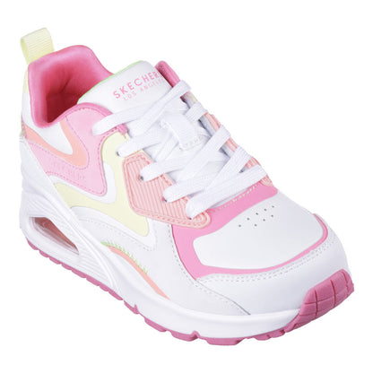 White-Multicoloured - Front - Skechers Girls Uno Gen1 - Color Surge Trainers