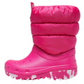 Candy Pink - Side - Crocs Childrens-Kids Classic Neo Puff Boots