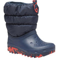Navy - Front - Crocs Childrens-Kids Classic Neo Puff Boots