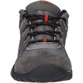 Charcoal-Zingy Red - Close up - Hi-Tec Mens Quadra II Suede Walking Shoes