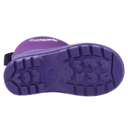 Purple - Lifestyle - Cotswold Childrens-Kids Hilly Neoprene Wellington Boots