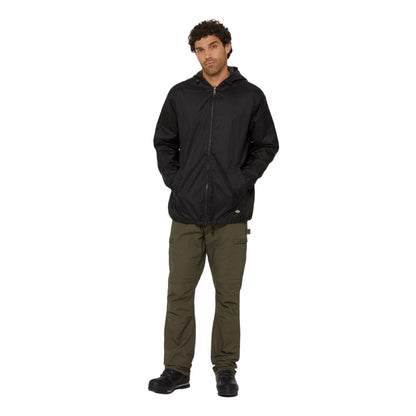 Black - Pack Shot - Dickies Mens Hooded Nylon Fleece Lined Jacket