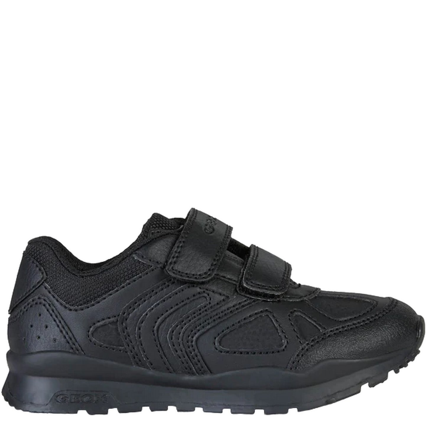 Black - Side - Geox Boys Pavel School Shoes