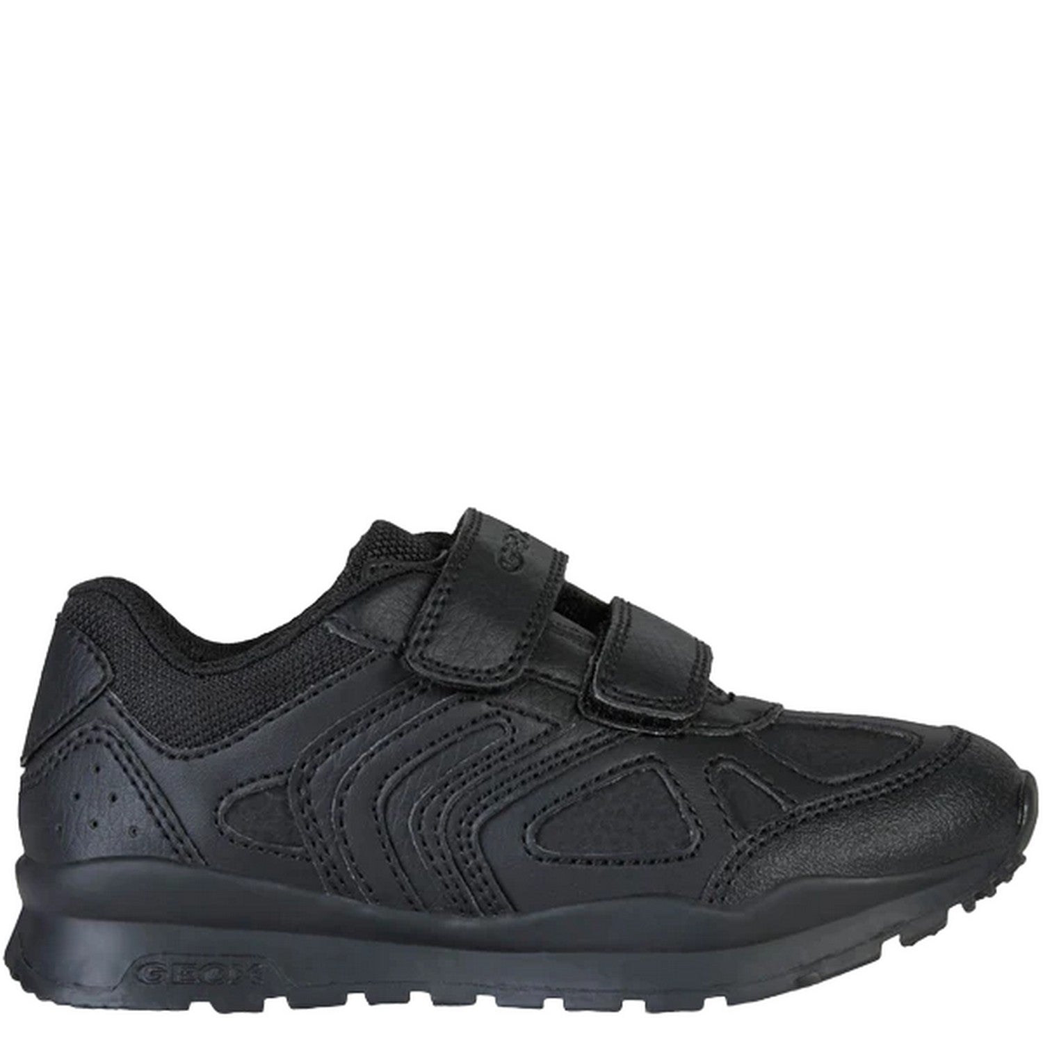 Black - Side - Geox Boys Pavel School Shoes