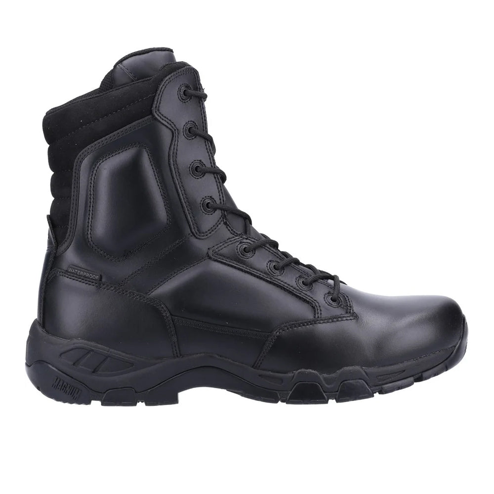 Black - Side - Magnum Unisex Adult Viper Pro 8.0 Plus Leather Waterproof Uniform Boots