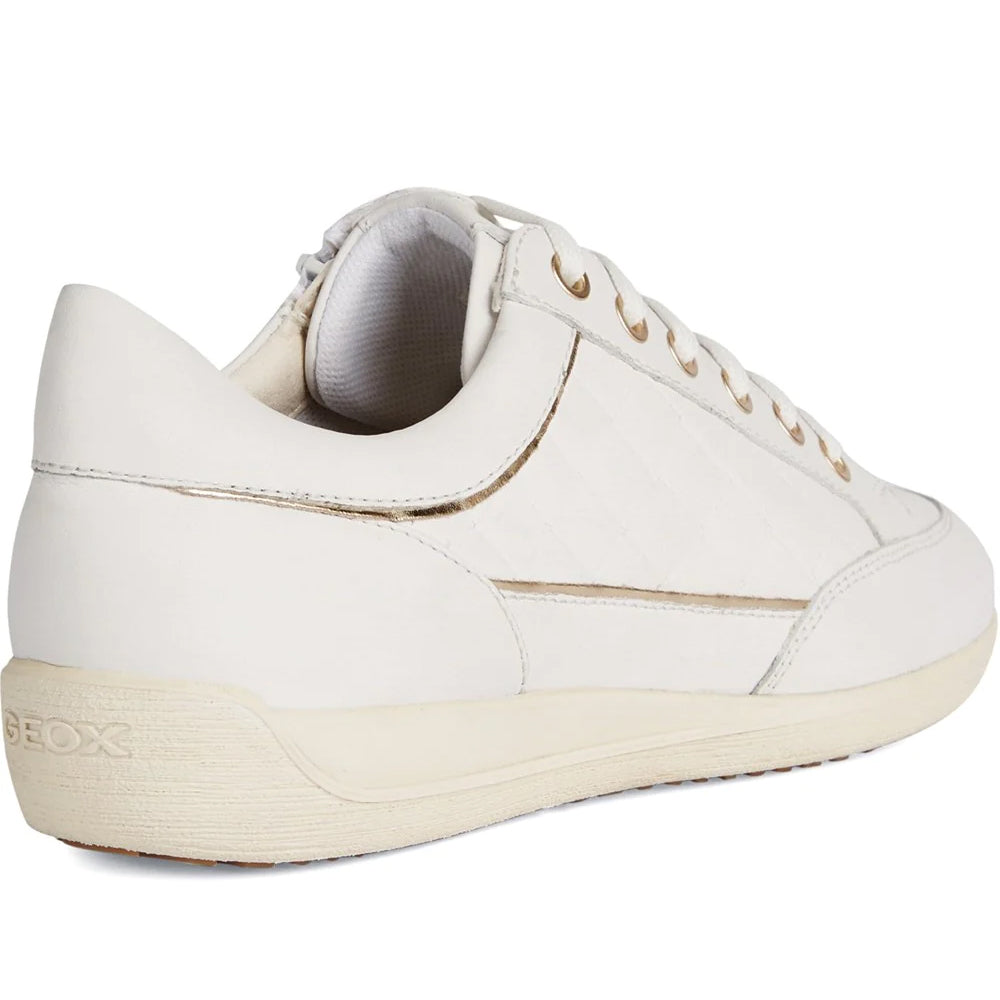 White - Back - Geox Womens-Ladies Myria Leather Trainers