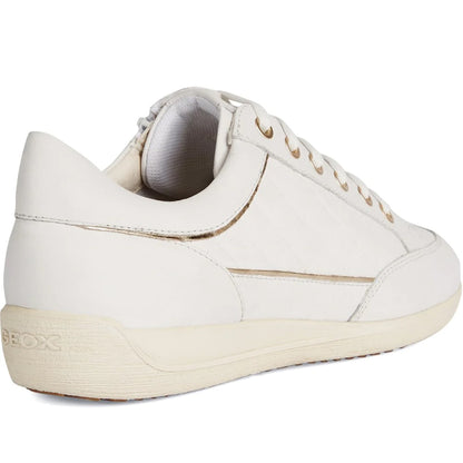 White - Back - Geox Womens-Ladies Myria Leather Trainers