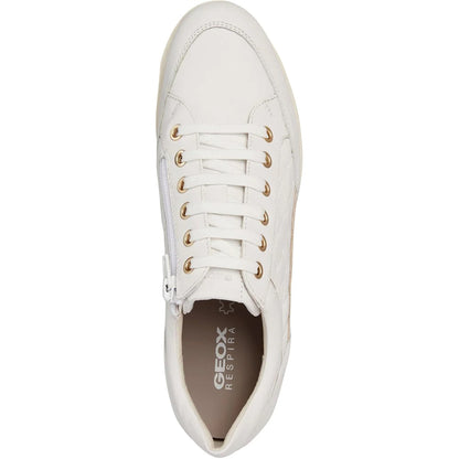 White - Lifestyle - Geox Womens-Ladies Myria Leather Trainers