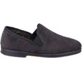 Grey - Back - GBS Exeter Mens Twin Gusset Slipper - Mens Slippers