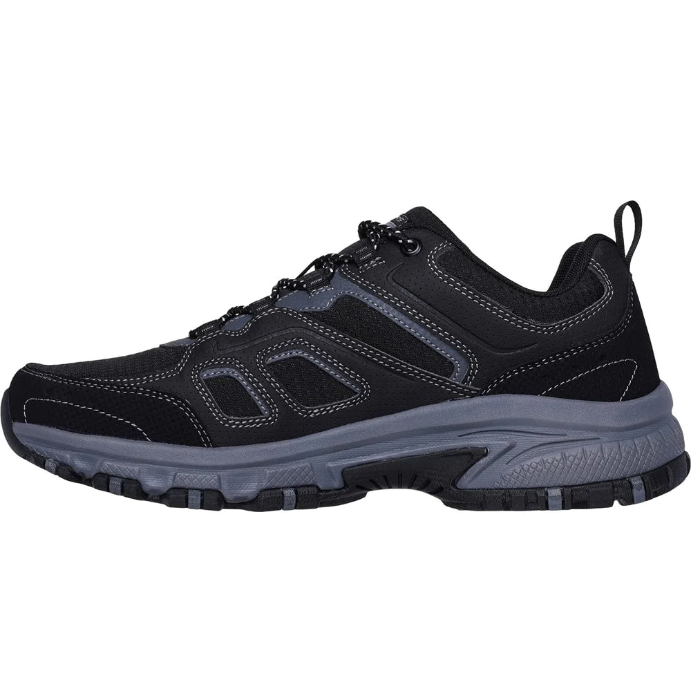 Black-Charcoal - Back - Skechers Mens Hillcrest Leather Walking Shoes