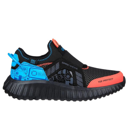Black-Red-Blue - Side - Skechers Boys Game Kicks Depth Charge 2.0 Trainers