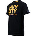 Black - Side - Caterpillar Mens Trademark Logo Heavy Duty T-Shirt