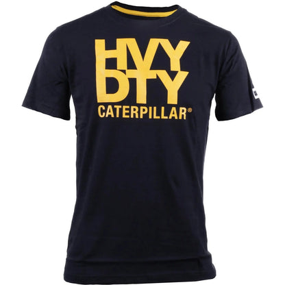 Black - Front - Caterpillar Mens Trademark Logo Heavy Duty T-Shirt
