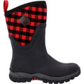 Black-Red - Close up - Footsure Womens-Ladies Arctic Sport II Mid Cut Wellington Boots