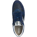 Blue - Side - Geox Womens-Ladies D Tabelya A Leather Trainers