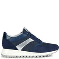 Blue - Pack Shot - Geox Womens-Ladies D Tabelya A Leather Trainers