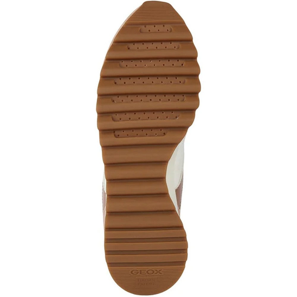 Nude-White - Lifestyle - Geox Womens-Ladies Tabelya Leather Trainers