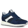 Blue - Front - Geox Womens-Ladies D Tabelya A Leather Trainers
