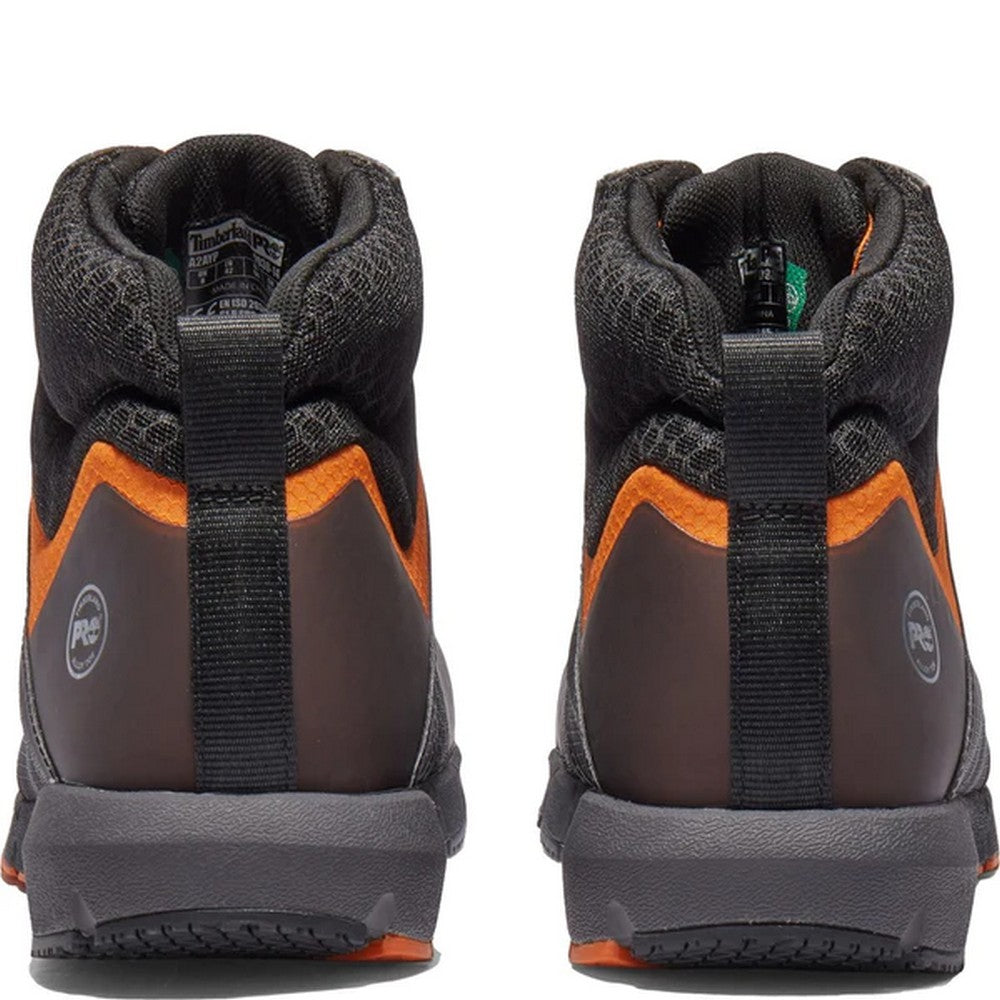 Black-Orange - Back - Timberland Pro Mens Radius Non Marking Ankle Boots