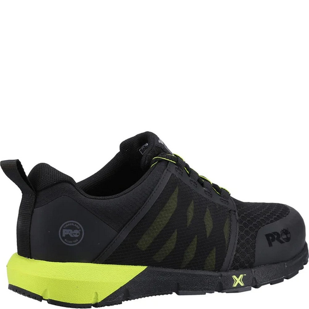 Black-Hi Vis Yellow - Back - Timberland Mens Radius Work Trainers