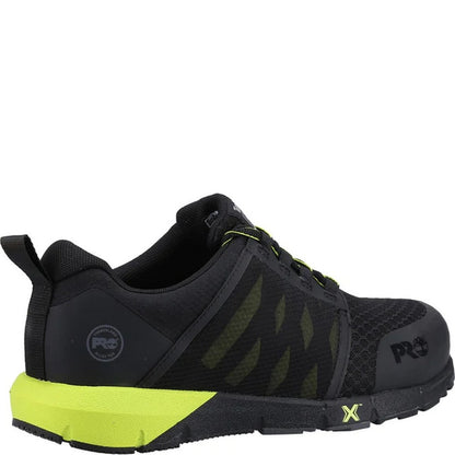 Black-Hi Vis Yellow - Back - Timberland Mens Radius Work Trainers