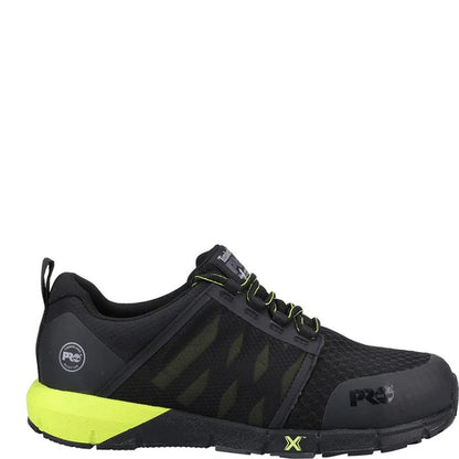 Black-Hi Vis Yellow - Side - Timberland Mens Radius Work Trainers