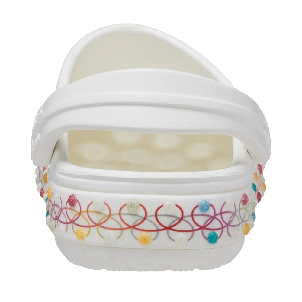 White-Multicoloured - Back - Crocs Childrens-Kids Clogs