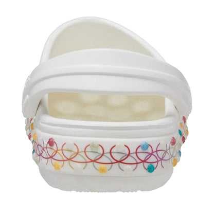 White-Multicoloured - Back - Crocs Childrens-Kids Clogs