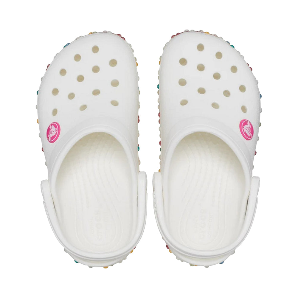 White-Multicoloured - Pack Shot - Crocs Childrens-Kids Clogs