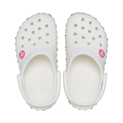 White-Multicoloured - Pack Shot - Crocs Childrens-Kids Clogs