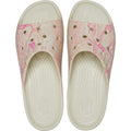 Bone-Pink - Side - Crocs Womens-Ladies Classic Snake Print Platform Sliders