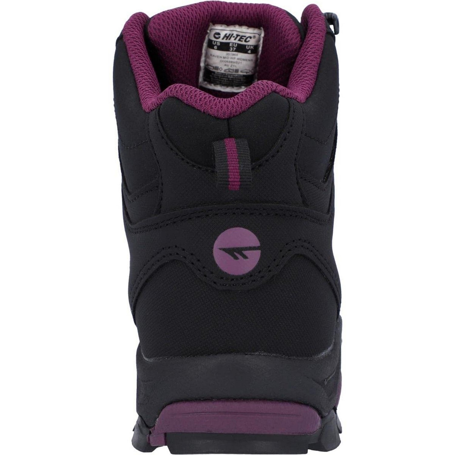 Black-Grape Wine - Back - Hi-Tec Womens-Ladies Raven Mid Cut Walking Boots