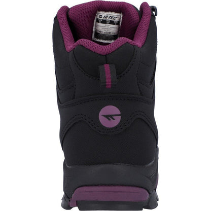 Black-Grape Wine - Back - Hi-Tec Womens-Ladies Raven Mid Cut Walking Boots