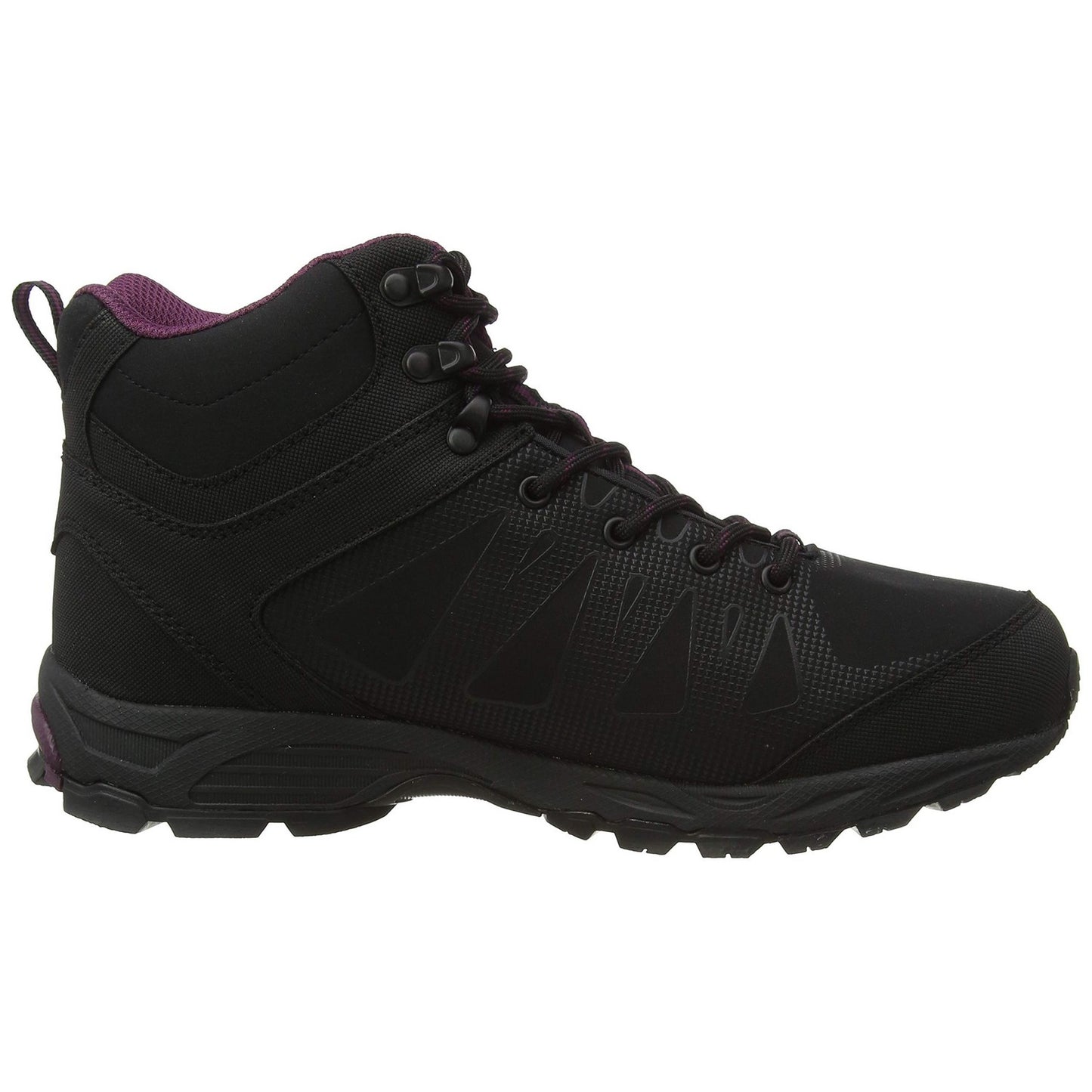 Black-Grape Wine - Lifestyle - Hi-Tec Womens-Ladies Raven Mid Cut Walking Boots