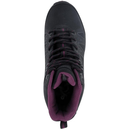 Black-Grape Wine - Pack Shot - Hi-Tec Womens-Ladies Raven Mid Cut Walking Boots
