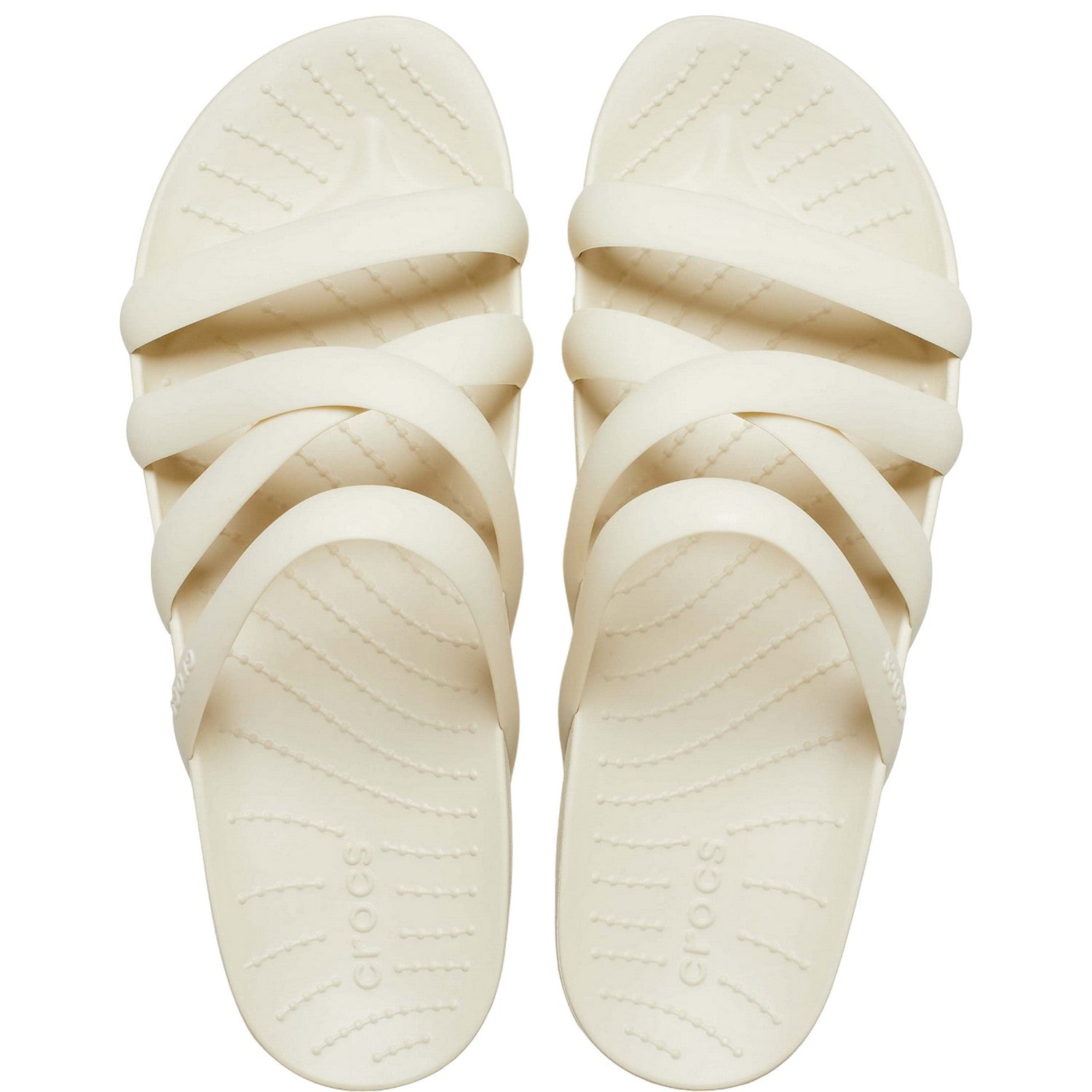 Bone - Close up - Crocs Womens-Ladies Splash Strappy Sandals