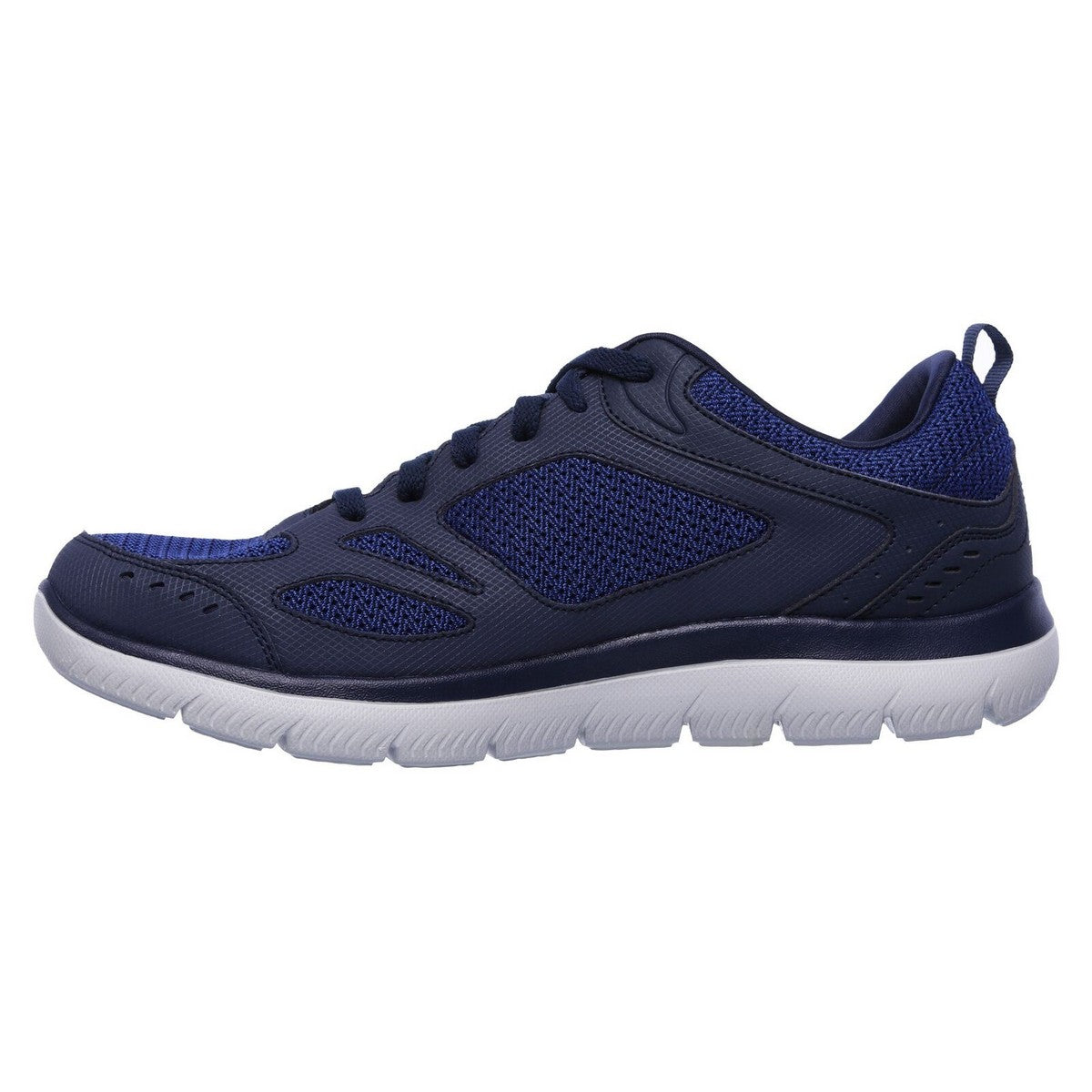 Navy - Back - Skechers Mens Summits South Rim Leather Sports Shoes