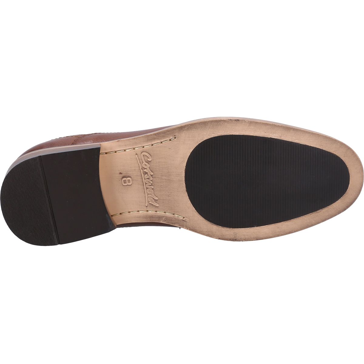 Tan - Back - Cotswold Mens Edge Leather Formal Shoes