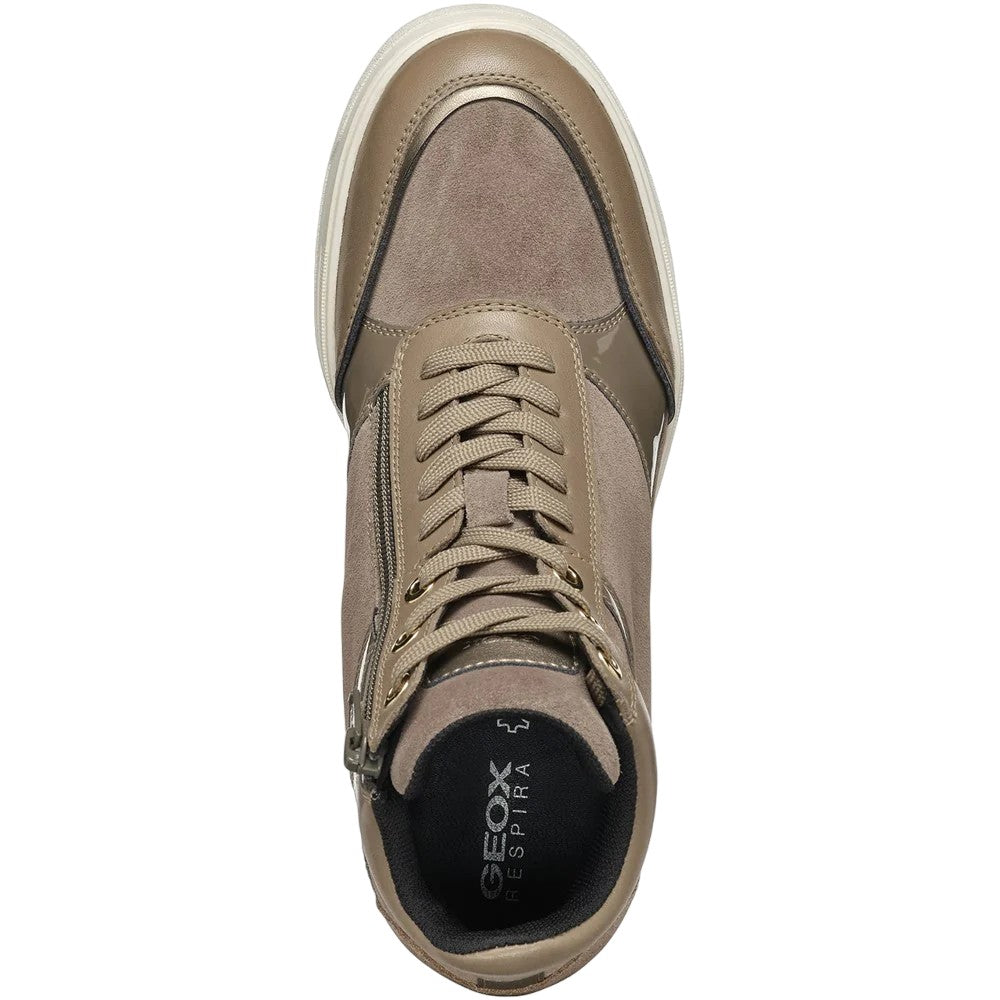 Dark Taupe - Lifestyle - Geox Womens-Ladies Maurica Suede Trainers