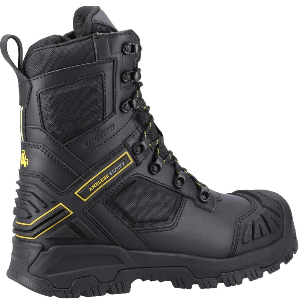 Black - Back - Amblers Mens Dynamite Grain Leather Safety Boots