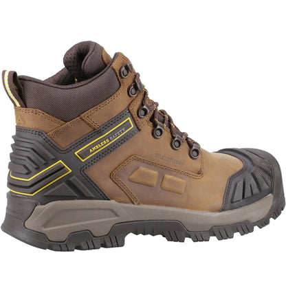 Brown - Back - Amblers Mens Quarry Grain Leather Safety Boots