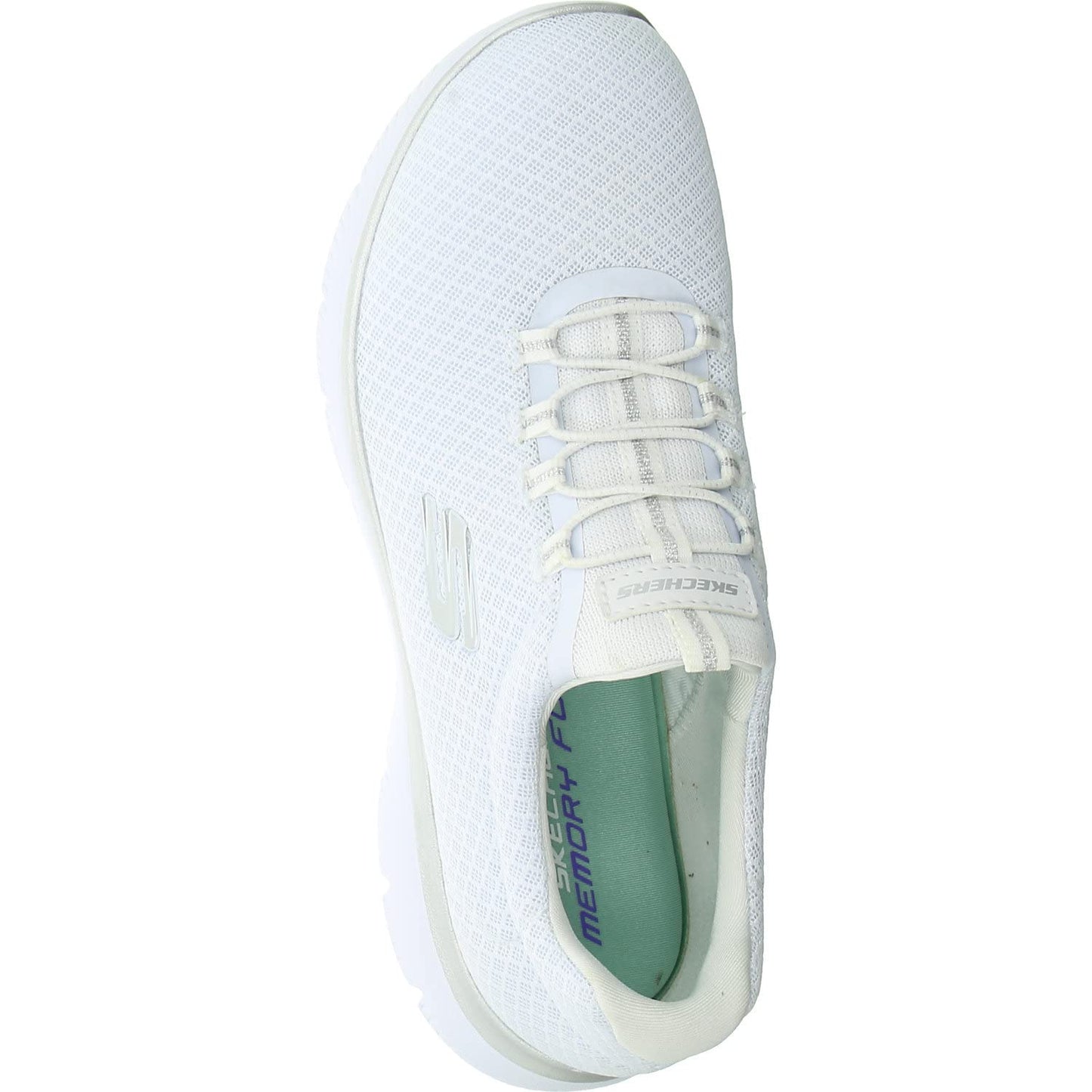 White-Silver - Side - Skechers Womens-Ladies Summits Trainers
