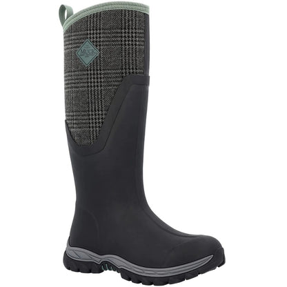 Black - Front - Muck Boots Womens-Ladies Arctic Sport II Plaid Tall Wellington Boots