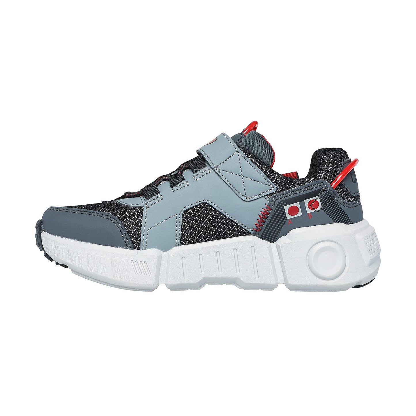 Grey-Multicoloured - Back - Skechers Boys Game Kicks Gametronix Trainers