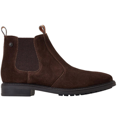 Brown - Side - Base London Mens Nelson Suede Chelsea Boots