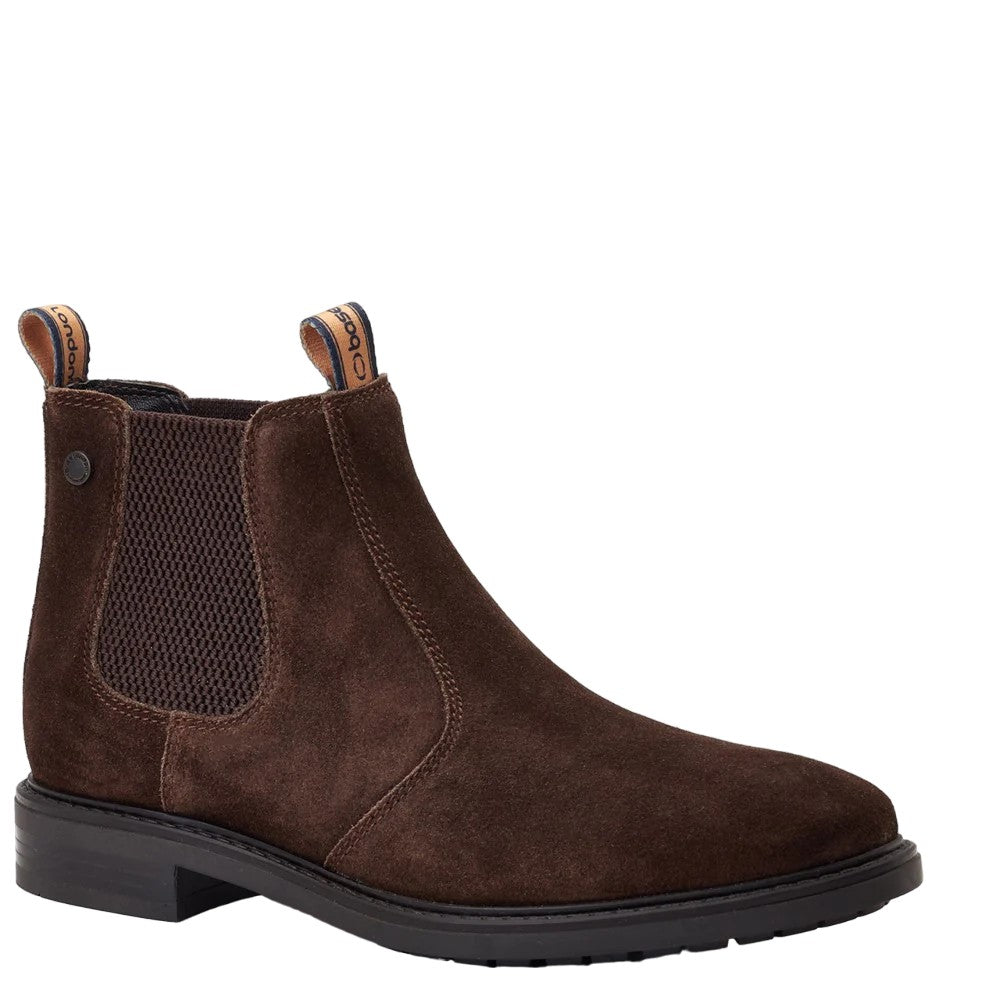 Brown - Front - Base London Mens Nelson Suede Chelsea Boots