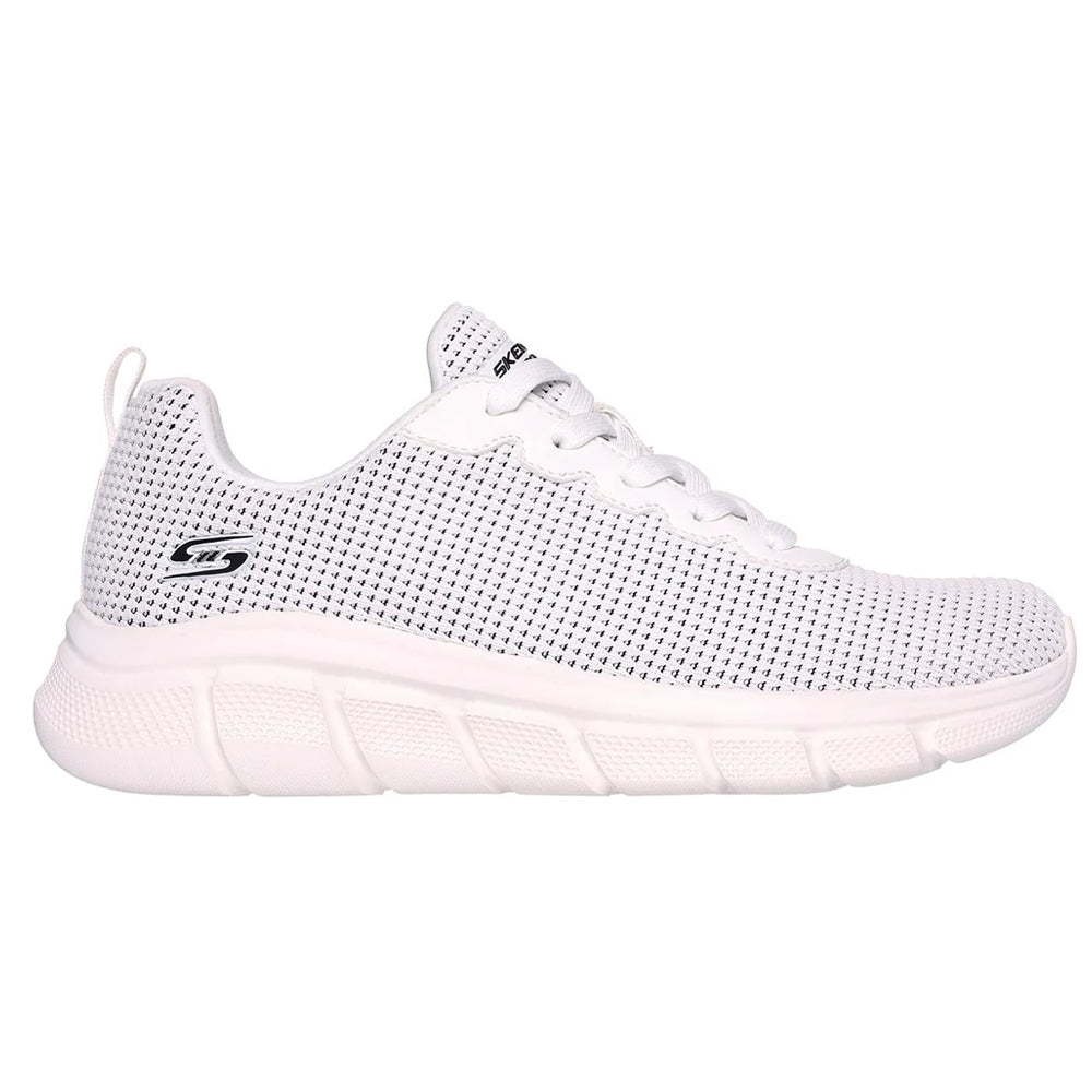 White - Side - Skechers Womens-Ladies Bobs Sport B Flex - Visionary Essence Trainers