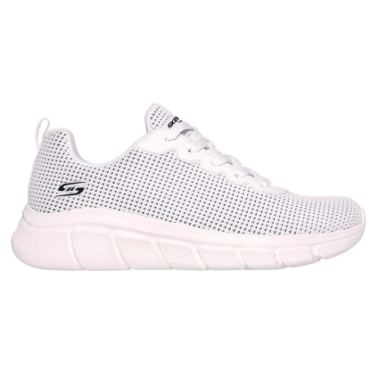White - Side - Skechers Womens-Ladies Bobs Sport B Flex - Visionary Essence Trainers