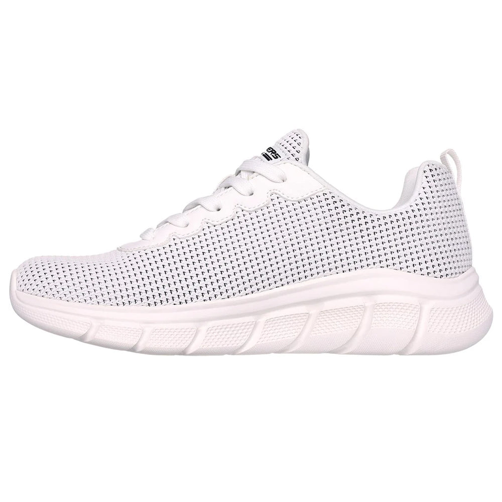 White - Lifestyle - Skechers Womens-Ladies Bobs Sport B Flex - Visionary Essence Trainers
