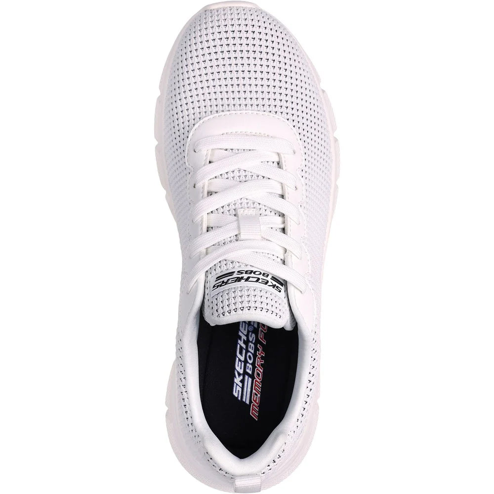 White - Pack Shot - Skechers Womens-Ladies Bobs Sport B Flex - Visionary Essence Trainers
